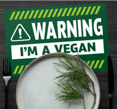 Warning! I'm a vegan original placemats - TenStickers