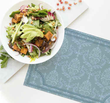 Tischset elegant blau floral barock - TenStickers