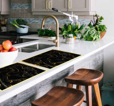 Mata stołowa czarna marmurowa - TenStickers