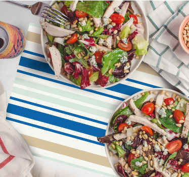 Mantel individual a rayas estilo mediterráneo - TenVinilo