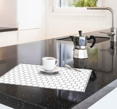 Tegel placemat zeshoekig in wit - TenStickers