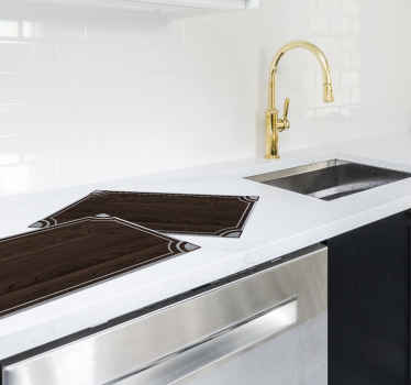 Hout met staal bistro placemat - TenStickers