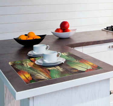 Peacock feathers pattern vinyl placemats - TenStickers