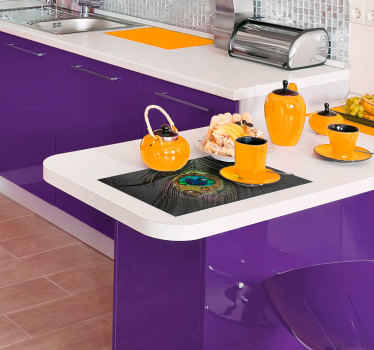 Peacock feather and drops vinyl placemats - TenStickers