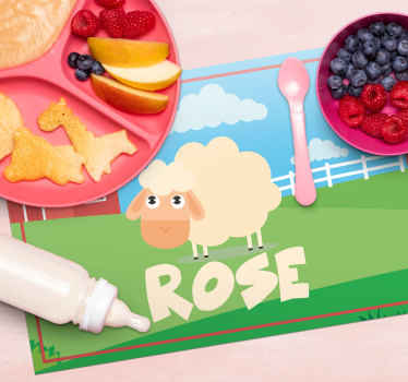 Kids personalised sheep personalised placemats - TenStickers
