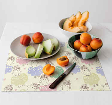 Sheep doodle pattern kids placemat - TenStickers