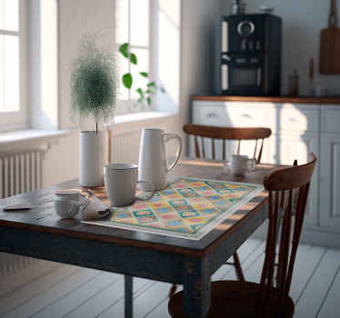Set de table losanges avec des fleurs - TenStickers