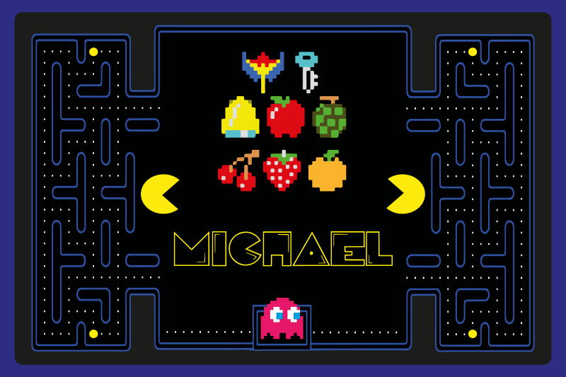 Individuais de mesa em vinil infantis Jogo pac man - TenStickers