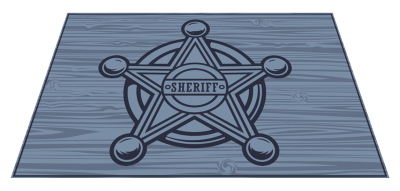 Individuais de mesa infantis ícone de estrela de cowboy TenStickers. Individuais de mesa infantis ícone de estrela de cowboy. Desfrute de cada refeição como um oficial do xerife no nosso individuais de mesa de vinil com tema de cowboy, projetado com um emblema de estrela do xerife em um fundo azul texturizado.