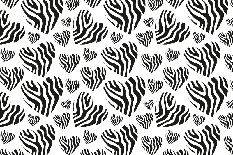 Animal print heart zebra print placemats - TenStickers