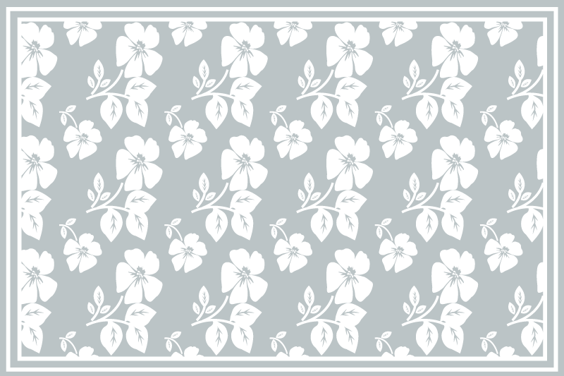 Individuales de mesa elegantes Fondo gris claro con flores - TenVinilo