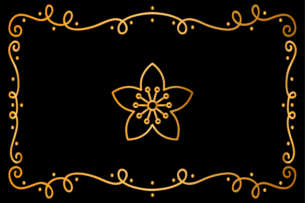 Individuais de mesa em vinil modernos Grande flor dourada - TenStickers
