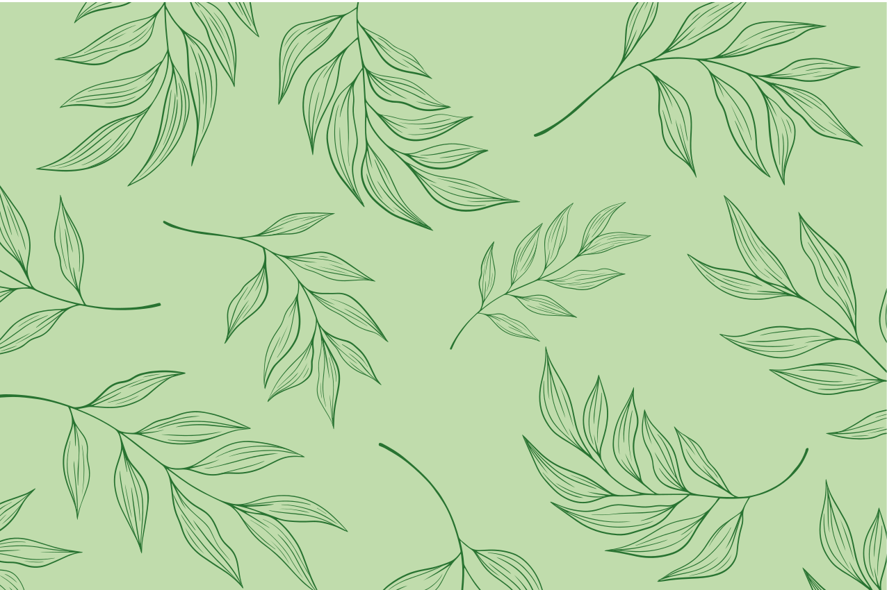 Green floral background restaurant vinyl placemats - TenStickers