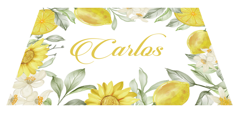Individuais de mesa em vinil com nome Moldura do prado TenStickers. Individuais de mesa em vinil com nome Moldura do prado. Quadro de prado quadro personalizado de individuais de mesa brancos. Texto personalizado em verde claro e uma moldura de flor pintada com folhas. Inscreva-se com 10% de desconto!