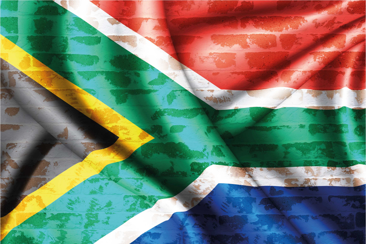 South Africa Flag on Brick textured vinyl placemats - TenStickers