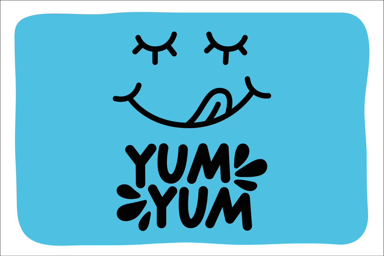 Yum yum words lettering home vinyl placemats