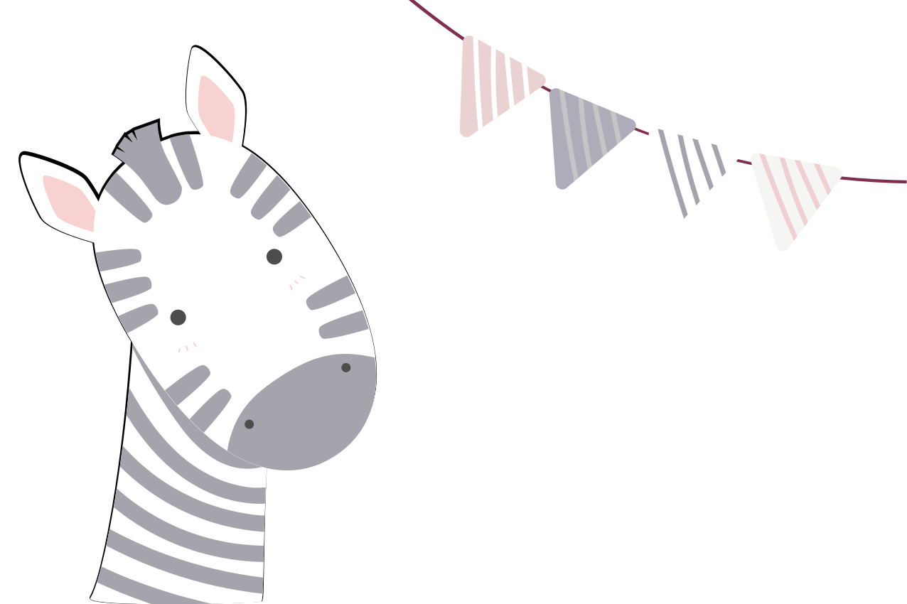 Mantel individual niños Cumpleaños jirafa en rosa - TenVinilo