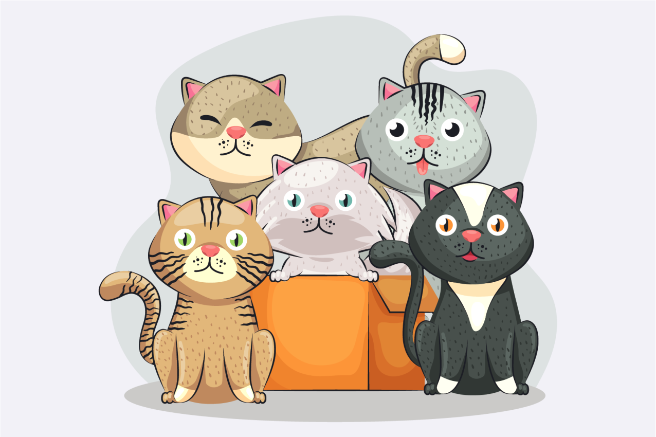 Gato desenho animado, gato, animais, desenho animado, papel de parede png