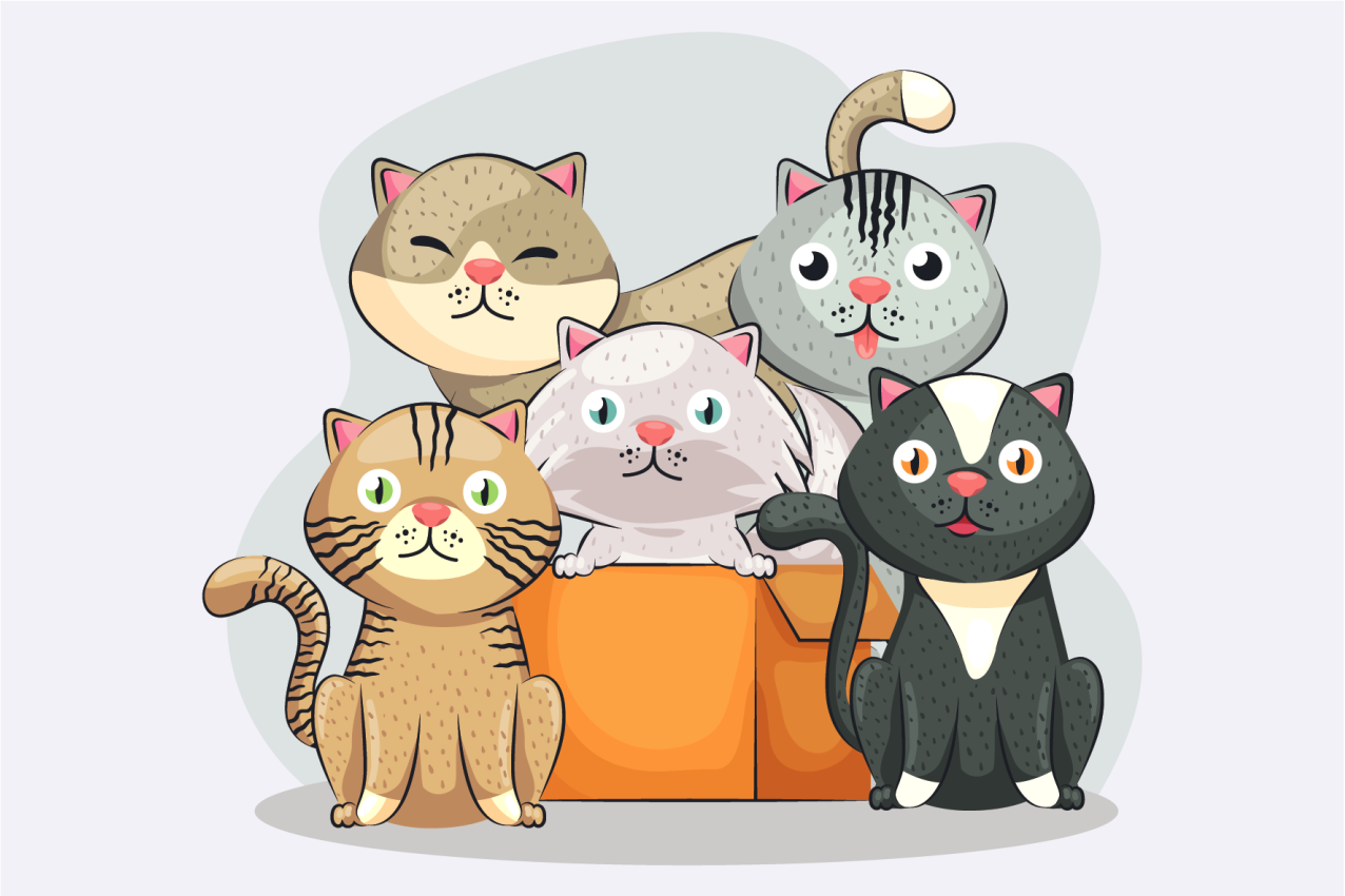 Autocolante decorativo cão e gato Gato-realista - TenStickers