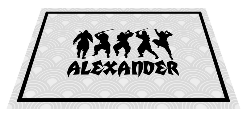 忍者シルエットパーソナライズされたテーブルマットのセット Tenstickers