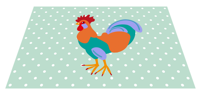 Colorful realistic rooster original vinyl placemats TenStickers
