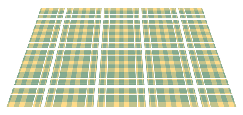 Yellow, green and white gingham pattern elegant table placemats