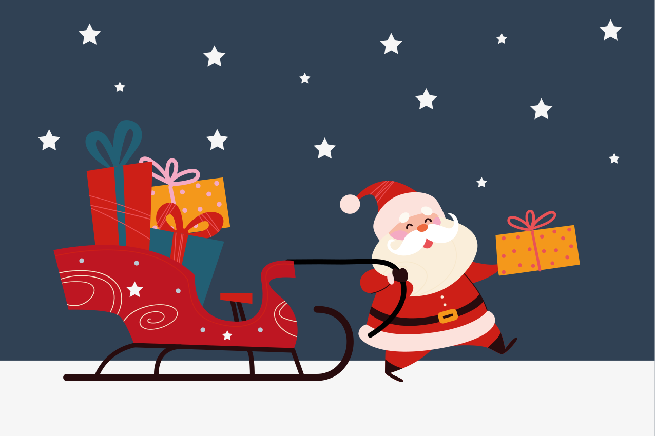 Mantel individual de navidad Trineo de dibujos animados con regal -  TenVinilo