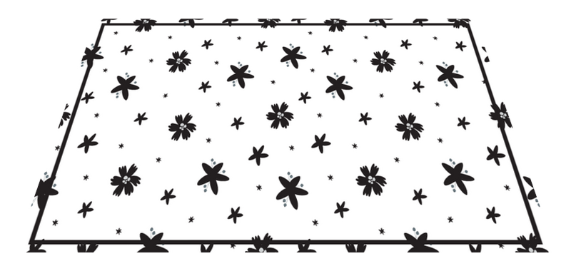 Black and white ink floral pattern original vinyl placemats TenStickers