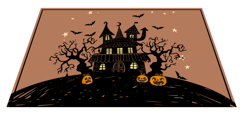 コウモリと怖いランチョンマットのあるお化け屋敷 Tenstickers