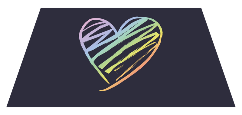 Rainbow holografic heart lines original vinyl placemats TenStickers