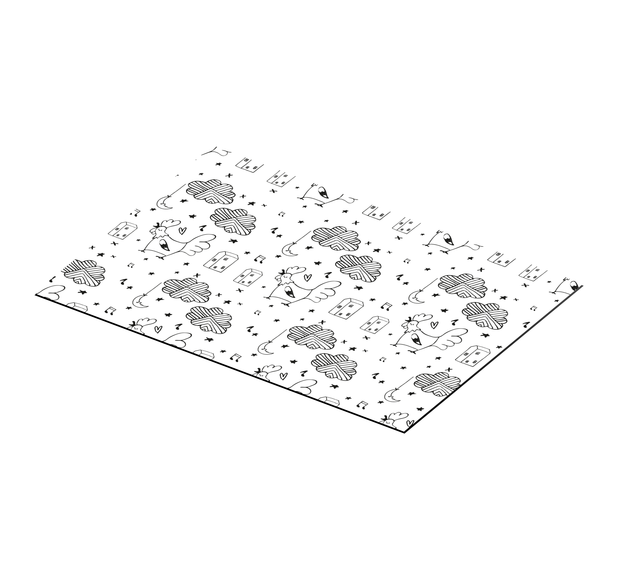 Black & white chicken 'nordic' style placemats - TenStickers