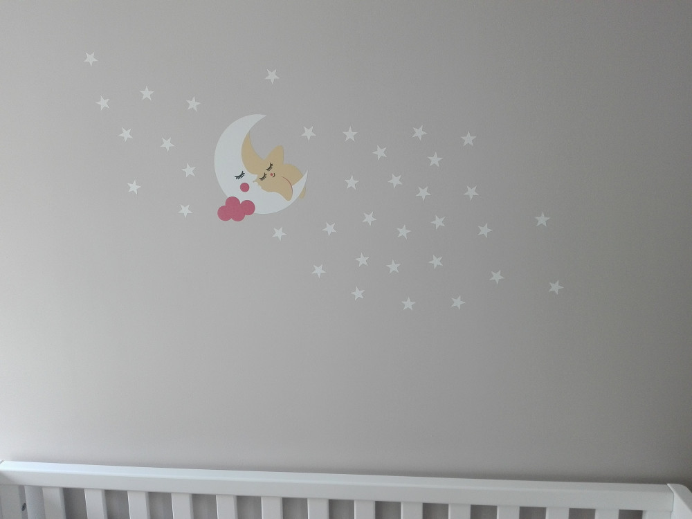 Vinil autocolante Lua e estrela - TenStickers