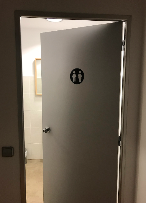 2 Adesivi Per Porta Ufficio – Cartello Toilettes Uomo Donna, Sticker WC, Design Semplice
