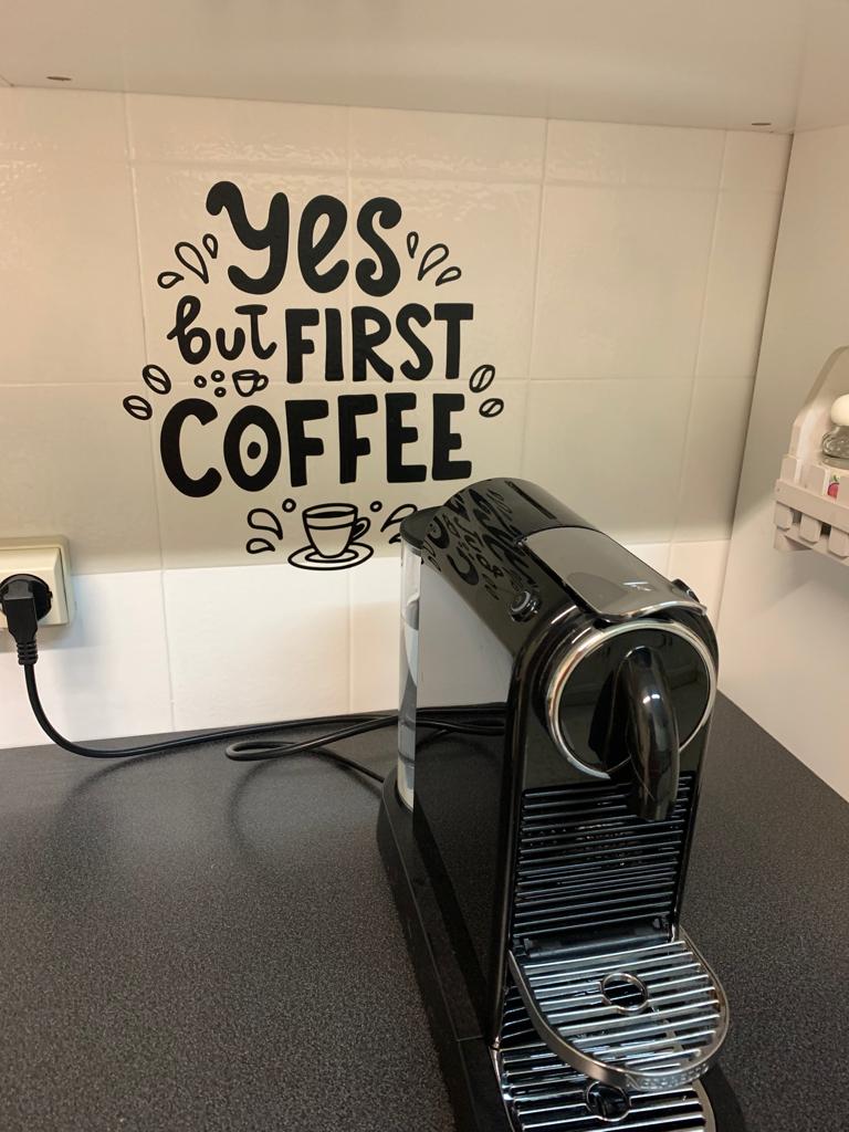 Ok First Coffee Drink Wall Sticker Tenstickers