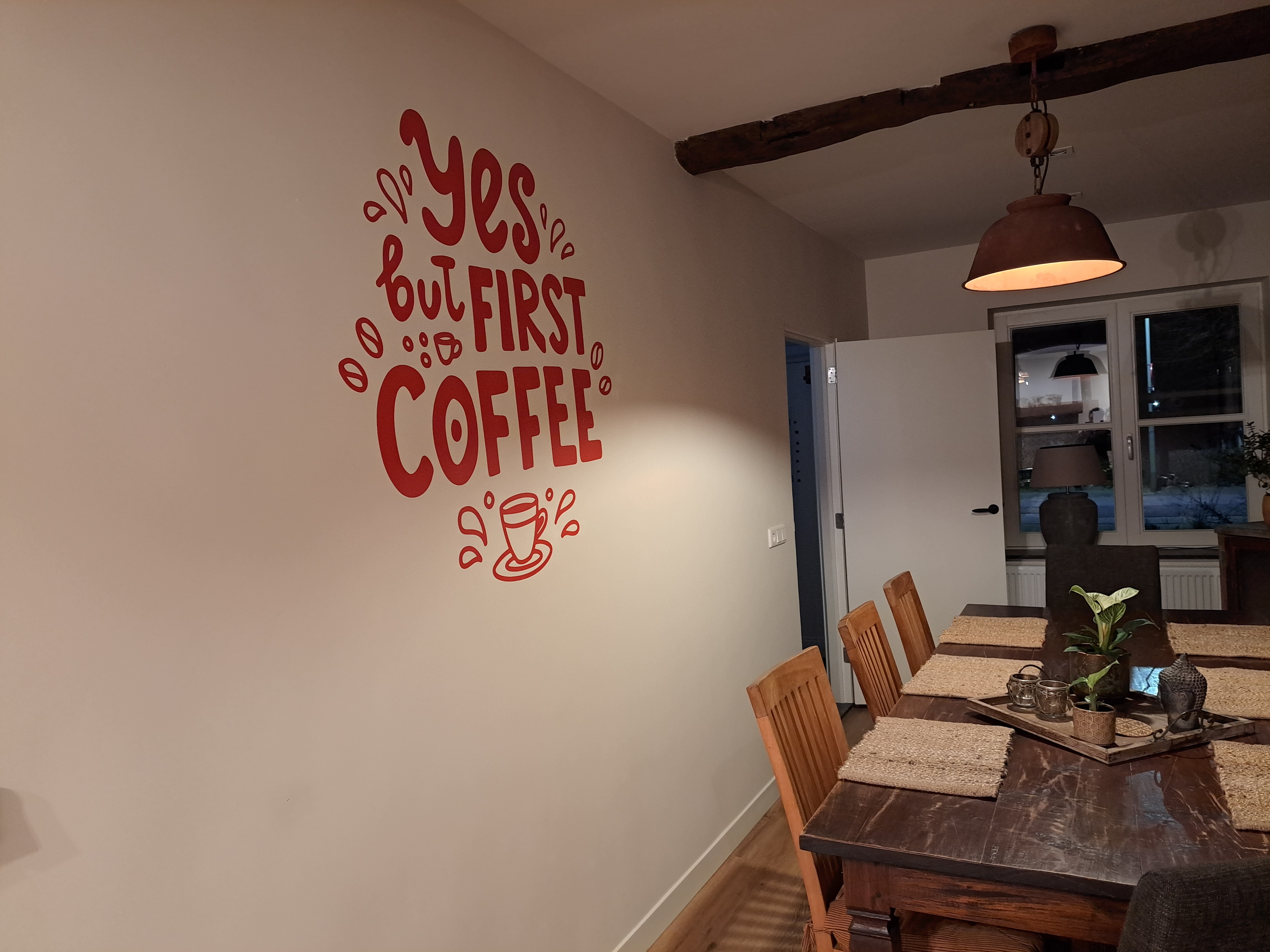 Ok First Coffee Drink Wall Sticker Tenstickers