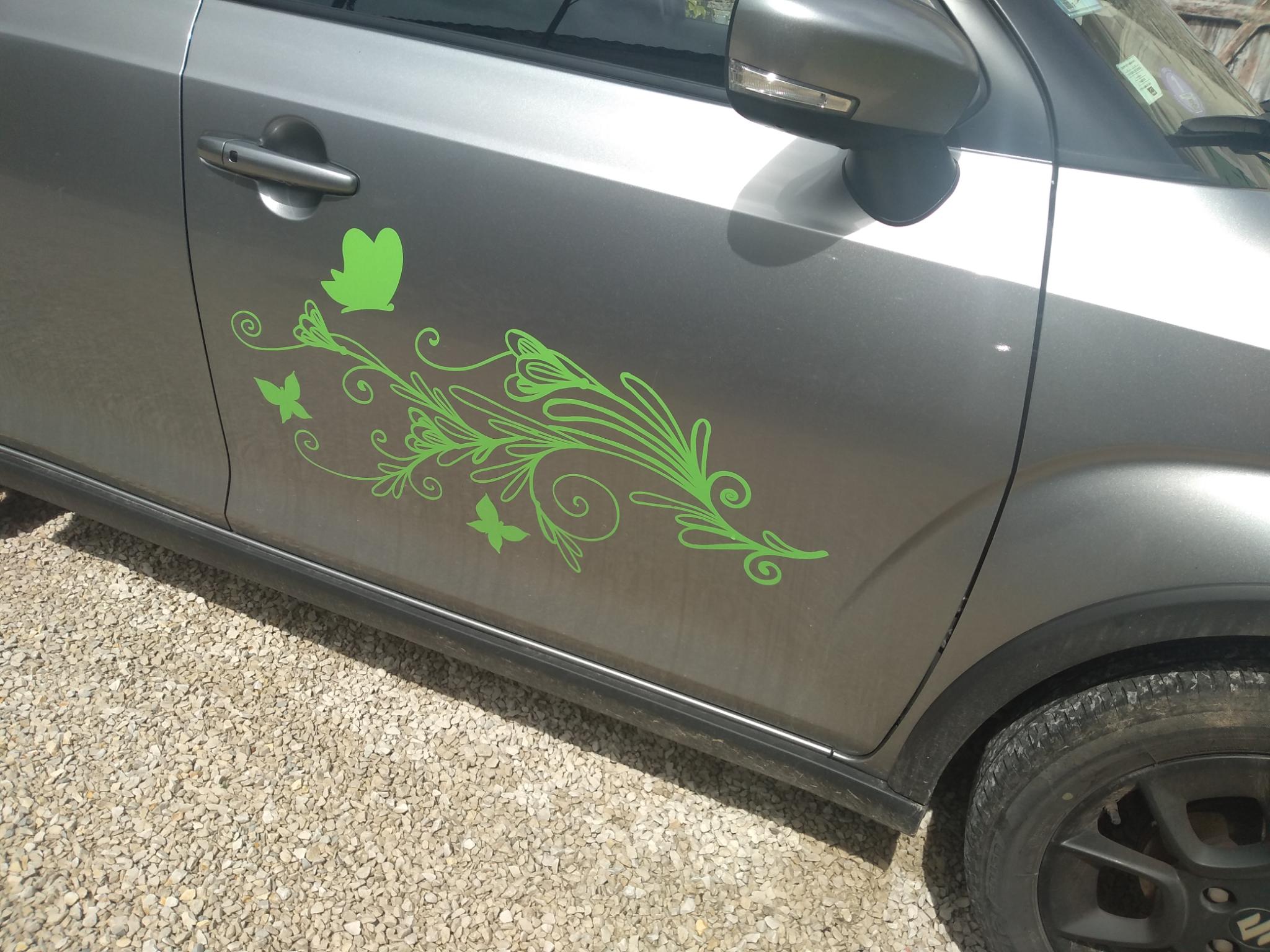 Adesivi colorati per auto con fiori di farfalla