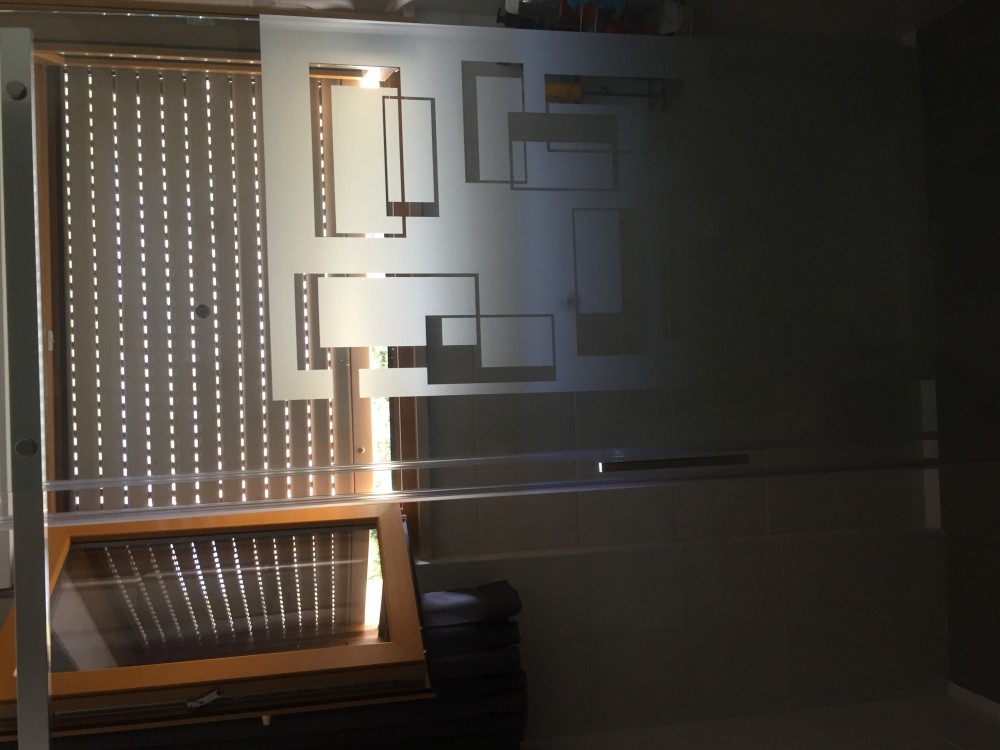 Sticker paroi de douche salle de bain rectangles - TenStickers