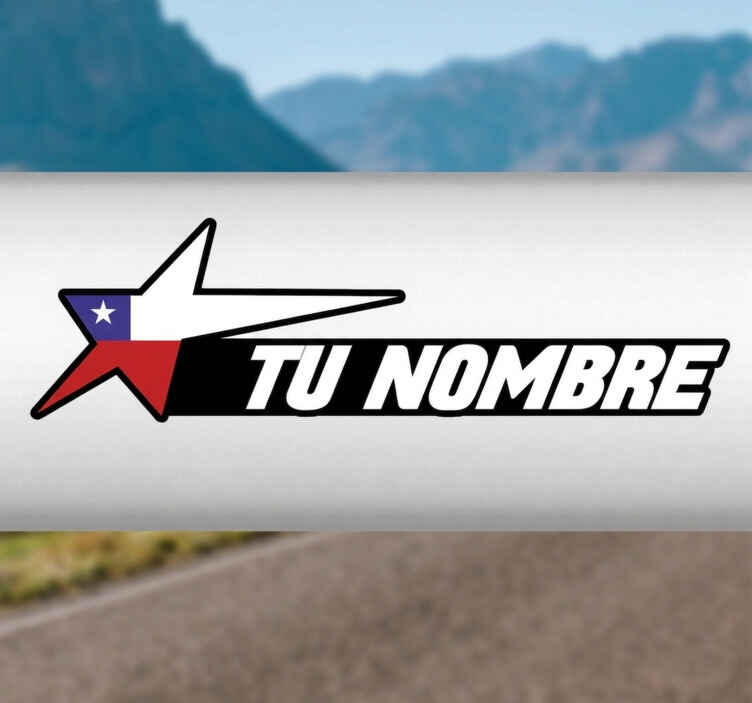 Vinilo bici Bandera de chile y nombre personalizado - TenVinilo