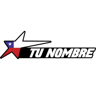 Vinilo bici Bandera de chile y nombre personalizado - TenVinilo