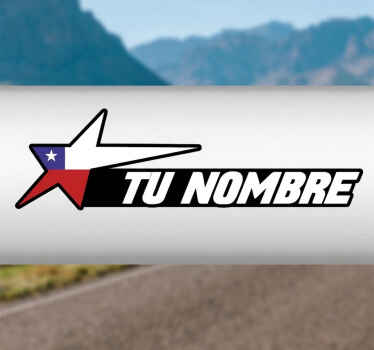 Vinilo bici Bandera de chile y nombre personalizado - TenVinilo