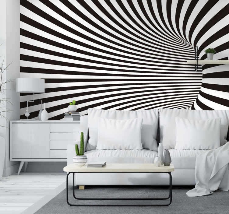 Custom made 3D Tunnel Effect Wallpaper Mural for house walls 