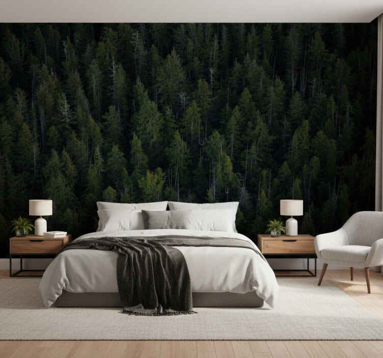 Mural de bosque textura de bosque profundo - TenVinilo
