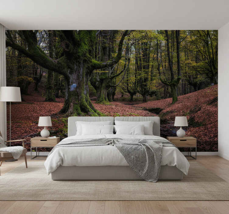 Mural de bosque bosque de otoño encantado - TenVinilo