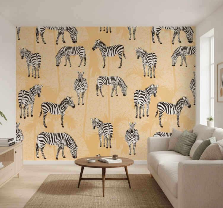 Fototapete afrikanisch zebra und palmen - TenStickers