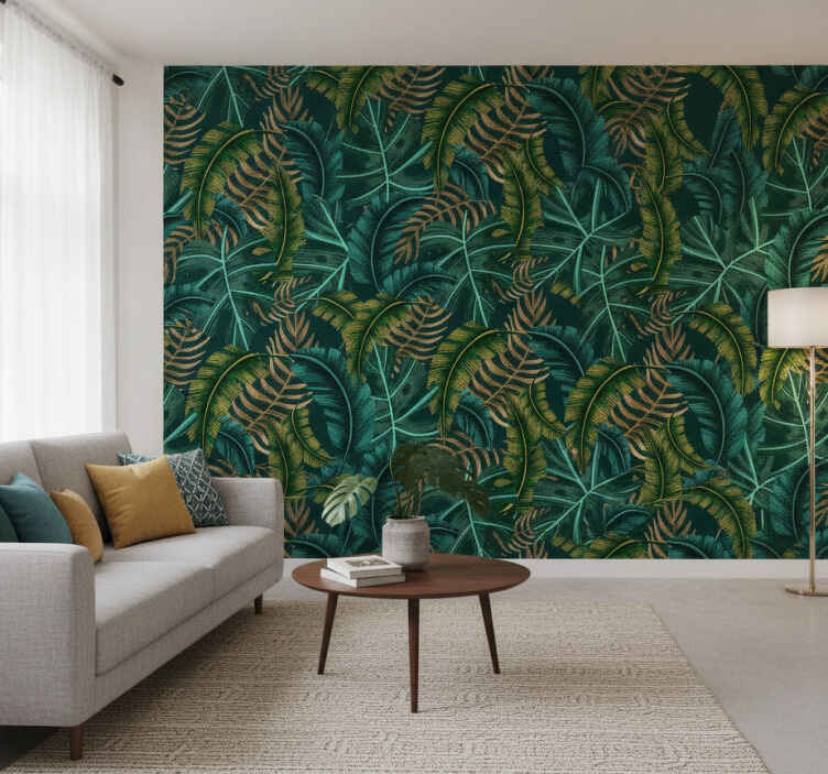 Mural de selva hojas tropicales - TenVinilo