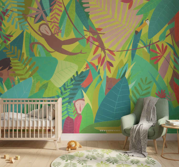 Foto behang jungle jungleboek muurschildering - TenStickers