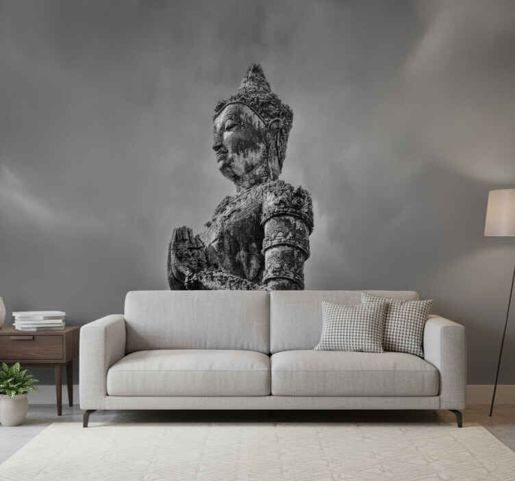 Fototapete buddha in grau - TenStickers