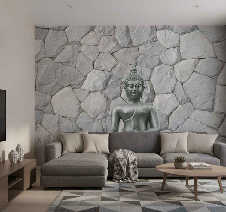 Mural de buda efecto piedra - TenVinilo