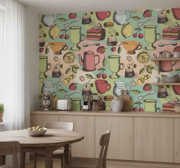 Fotobehang keuken voedingsmiddelen keuken - TenStickers