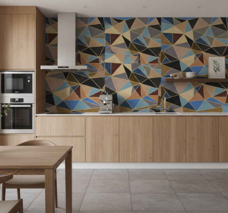 Fotobehang keuken geometrisch multicolor mozaïek - TenStickers